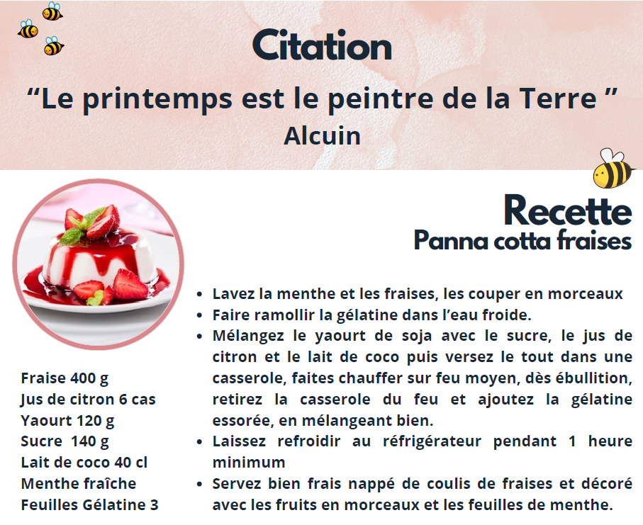 Recette pana cotta fraise